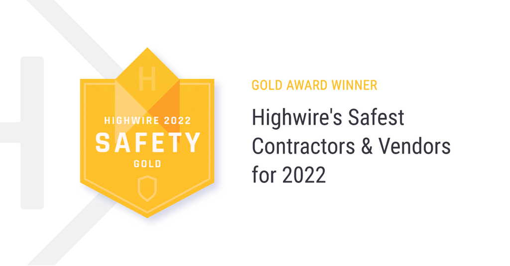 Highwire Safest Contractors and Vendors for 2022 Award