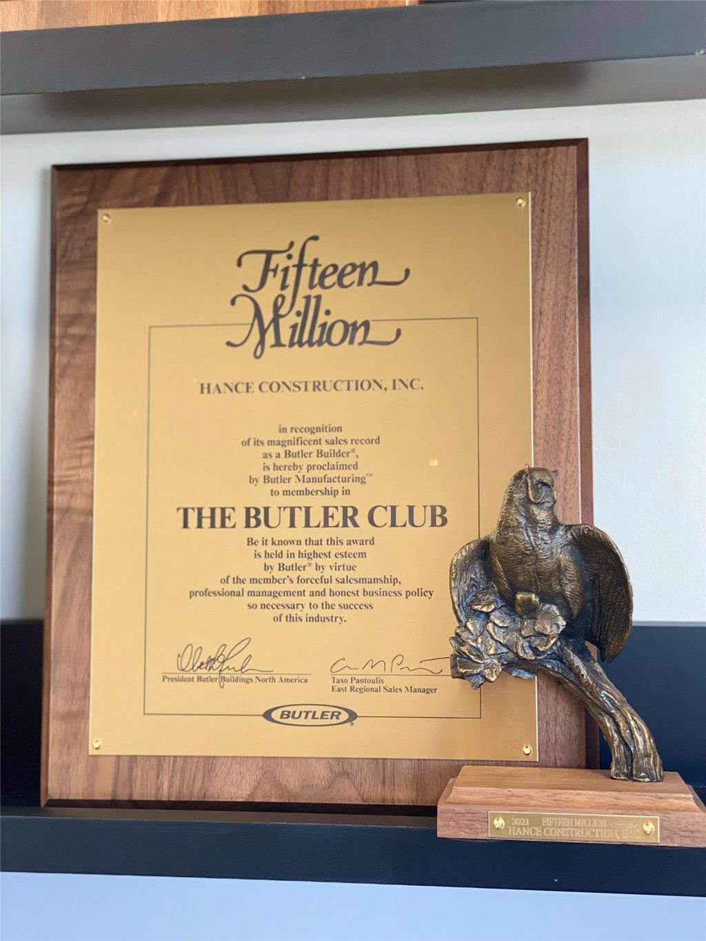 Butler $15M Award