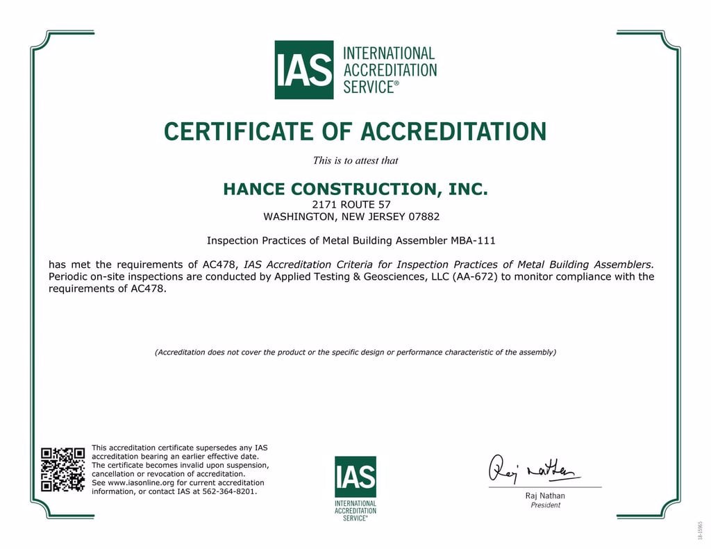 Hance IAS Certificate